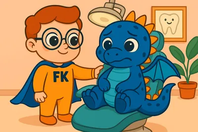Bambino felice dal dentista a Firenze